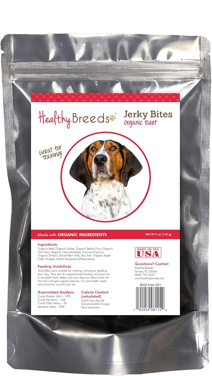 Healthy Breeds Treeing Walker Coonhound Jerky Bites Beef Recipe Dog Treats 5 oz
