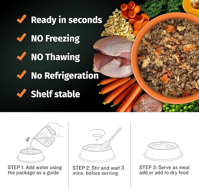 Bully Max 26/12 High-Potein Wet Dog Food - Instant Fresh Dehydrated Puppy & Adult Dog Food with Chicken - Healthy Muscle Growth for Small & Large Breeds - 6 Dry Pounds (Makes 16.5 lbs. of Wet Food)