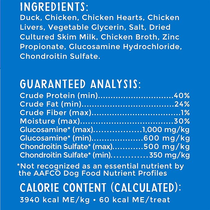 Jerky Dog Treats, Duck, 4 oz. Pouch