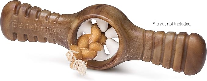 Benebone Pawplexer Interactive Treat Dispensing Tough Dog Puzzle Chew Toy, Made in USA, Large, Real Bacon Flavor