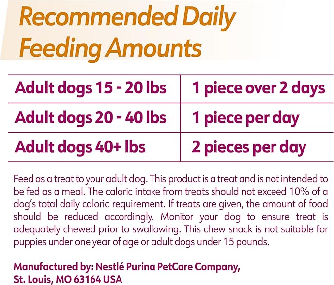Dentalife Purina Plus Immune Support Chicken, Apple and Blueberry Flavor Small/Medium Dog Dental Chews - (Pack of 3) 19 ct. Pouches
