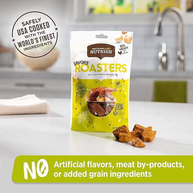 Rachael Ray Nutrish Savory Roasters Real Meat Dog Treats, Roasted Chicken Recipe, 5 Ounces (Pack of 5), Grain Free