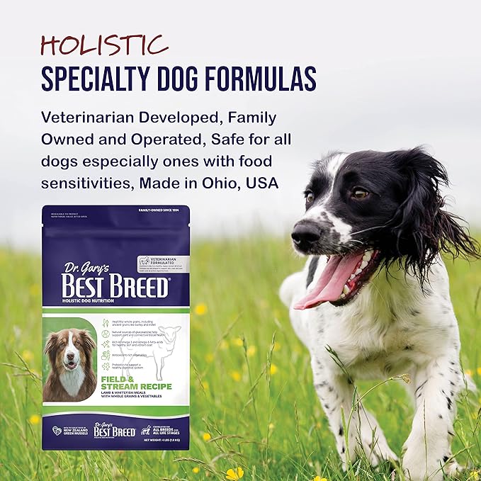 Best Breed Dr. Gary's Field & Stream Recipe, Slow-Cooked in USA, Natural Dry Dog Food for All Breeds and Sizes, 4lbs.