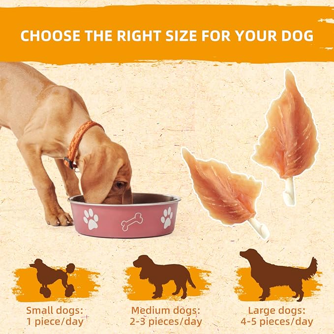 Jungle Calling Dog Treats,Chicken Jerky Wrapped Rawhide Chew Sticks-Long Lasting Chewing Food for all dogs,Hip Joint Health Rich in Glucosamine & Chondroitin,10.6 oz