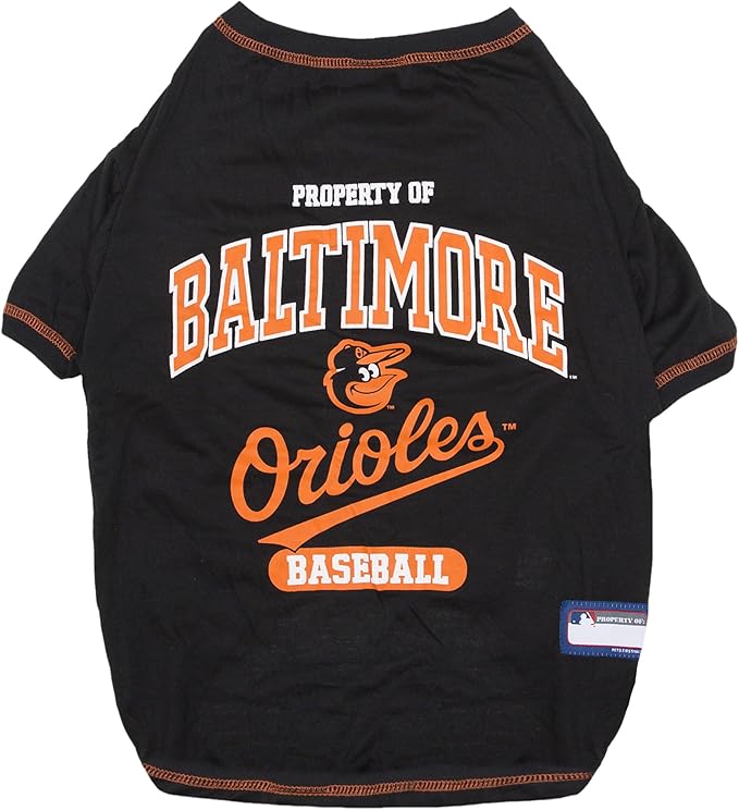 MLB Baltimore Orioles Dog T-Shirt, X-Large. - Licensed Shirt for Pets Team Colored with Team Logos. - Premium Stretchable Materials for The Comfort of Your Dog & cat.