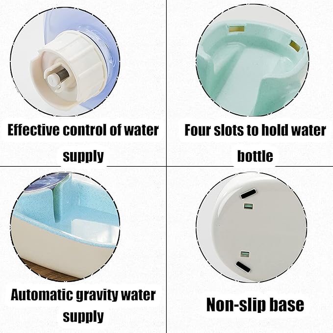 kathson Automatic Cats Water Dispenser 1 Gallon Gravity Dogs Water Station Feeder Large Capacity Pet Drinking Bowls for Kitten Puppy