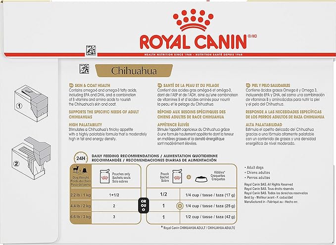 Royal Canin Breed Health Nutrition Chihuahua Adult Loaf in Gravy Wet Dog Food, 3 oz pouch (12-count)
