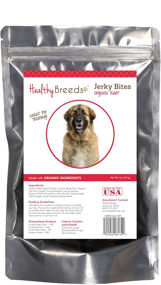 Healthy Breeds Leonberger Jerky Bites Beef Recipe Dog Treats 5 oz