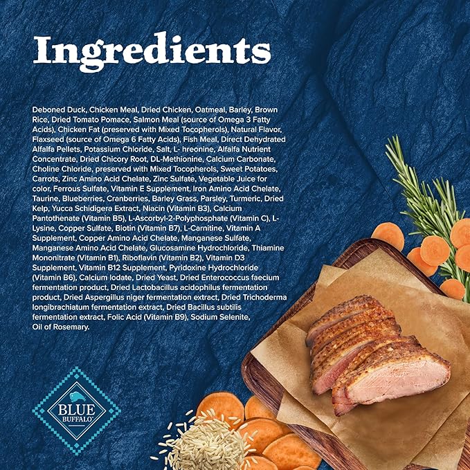 Blue Buffalo Wilderness High Protein Natural Adult Dry Dog Food plus Wholesome Grains, Duck 13 lb bag
