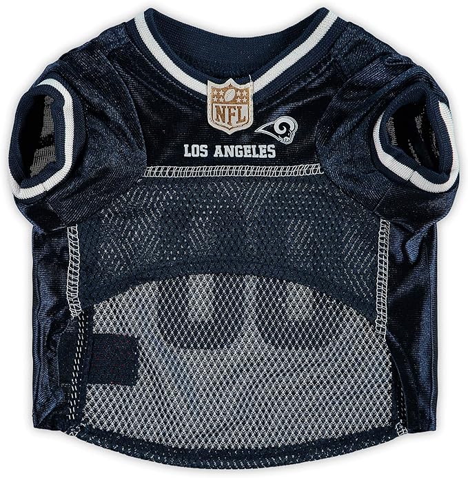 NFL Los Angeles Rams Dog Jersey, Size: Large. Best Football Jersey Costume for Dogs & Cats. Licensed Jersey Shirt