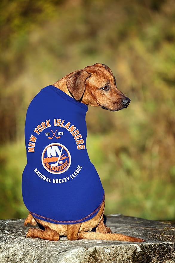 Pets First NHL New York Islanders Tee Shirt for Dogs & Cats, X-Small. - are You A Hockey Fan? Let Your Pet Be an NHL Fan Too!