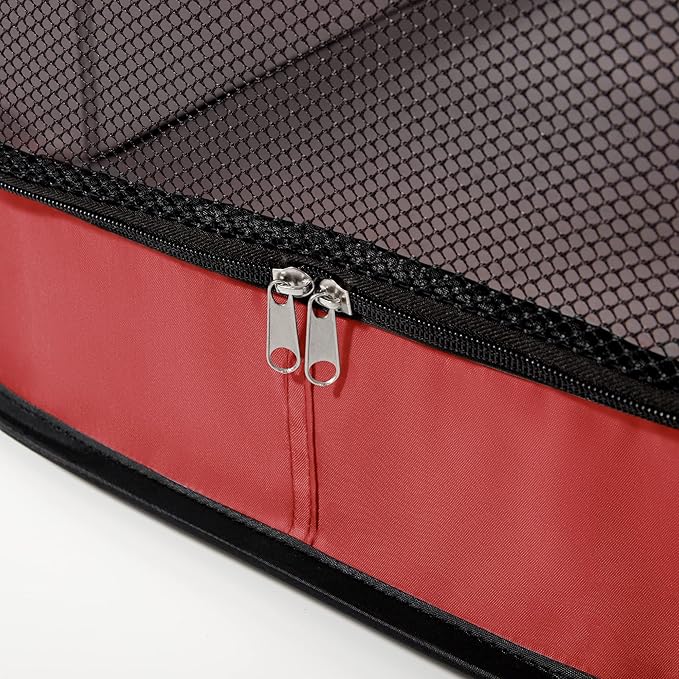 Love's cabin 36in Portable Large Dog Bed - Pop Up Dog Kennel, Indoor Outdoor Crate for Pets, Portable Car Seat Kennel, Cat Bed Collection, Red