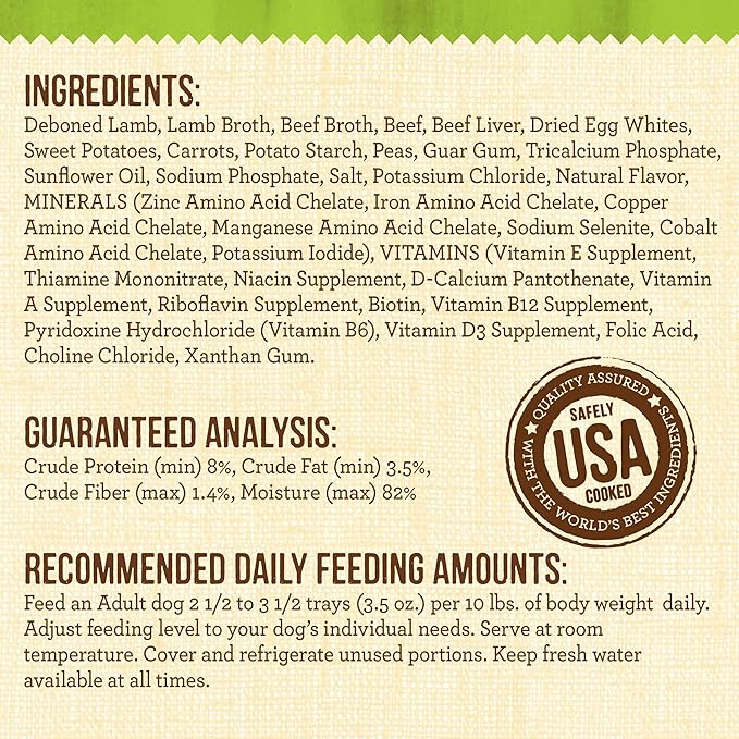 Merrick Lil’ Plates Grain Free And Gluten Free Natural Wet Dog Food For Small Dogs, Soft Little Lamb Chop Stew - (Pack of 12) 3.5 oz. Tubs