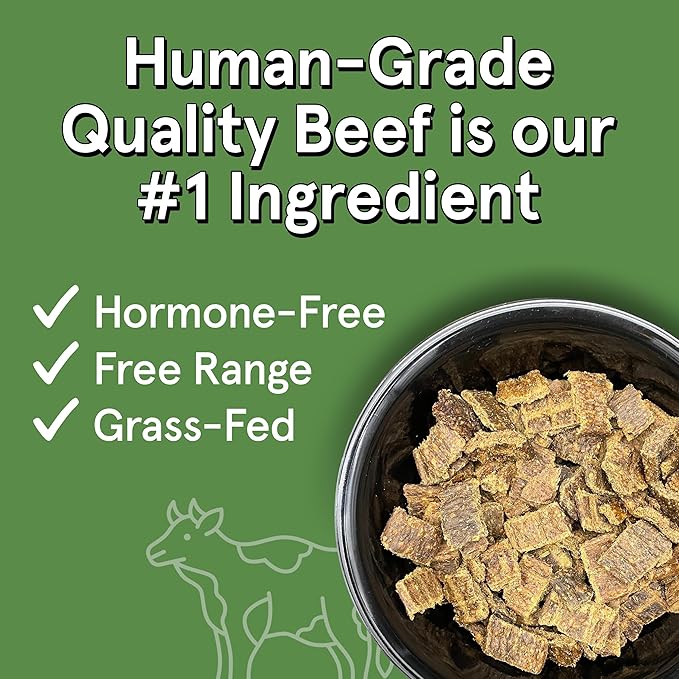 Real Meat Air Dried Dog Food w/Real Beef - 2lb Bag of USA-Crafted Grain-Free Real Meat Dog Food Sourced from Hormone-Free, Free-Range, Grass-Fed Beef - Digestible, All Natural, High Protein Beef