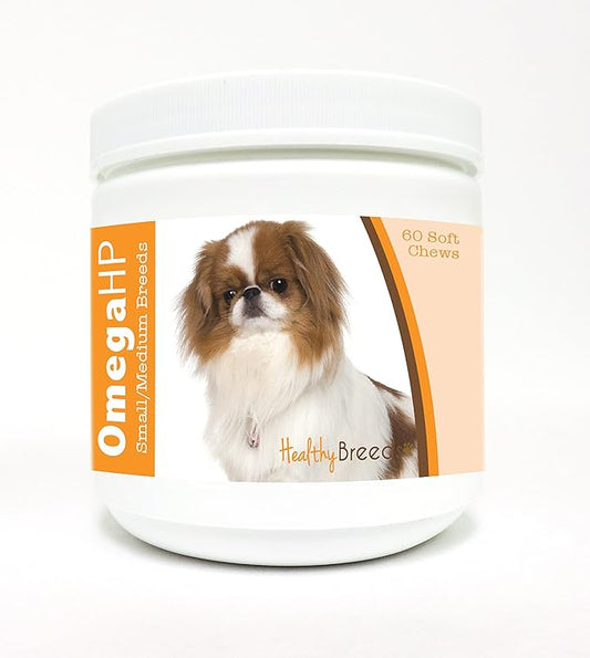 Healthy Breeds Japanese Chin Omega HP Fatty Acid Skin and Coat Support Soft Chews 60 Count