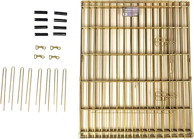 MidWest Homes for Pets Foldable Metal Dog Exercise Pen / Pet Playpen, Gold zinc w/ door, 24'W x 30'H, 1-Year Manufacturer's Warranty