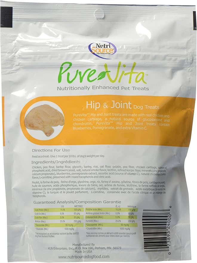Pure Vita, Dog Treats, Hip & Joint, 6 Oz