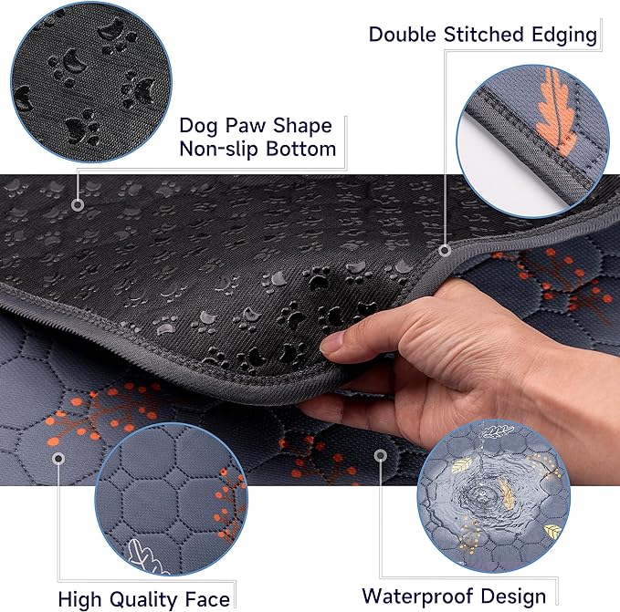 Washable Pee Pads for Dogs Extra Large 48" x 60" 2-Pack, Reusable Puppy Pads Pet Training Pads for Dog Playpen Indoor, Waterproof Dog Pee Pads for Puppy Playpen, Whelping Pad - Deep Grey