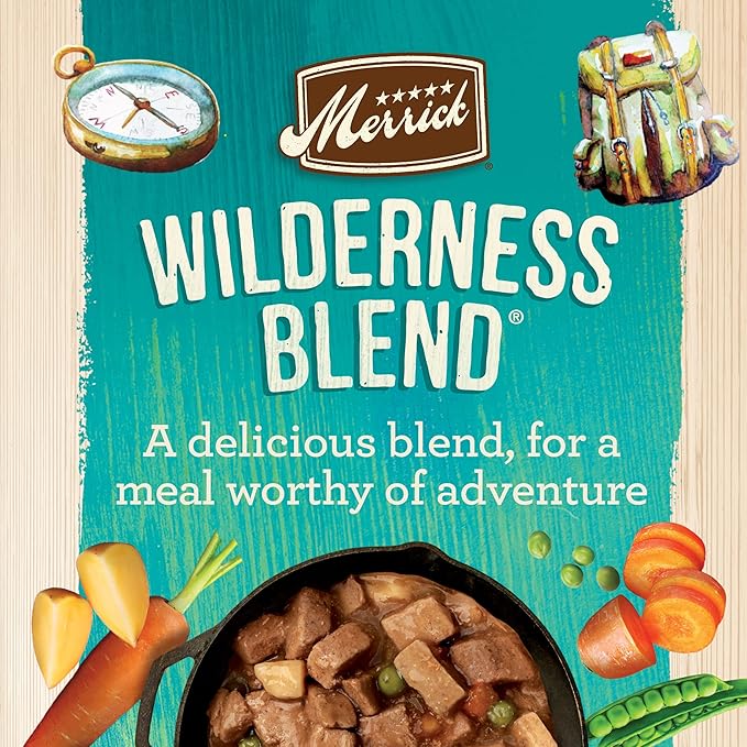 Merrick Grain Free Wet Dog Food Wilderness Blend - (Pack of 12) 12.7 oz. Cans