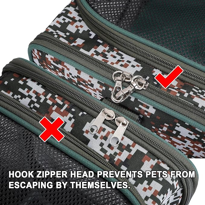 Framed Soft-Sided pet Carrier, cat, Dog, Rabbit and Poultry Carrier, Airline Approved Carrier.(Medium, Army Gray)
