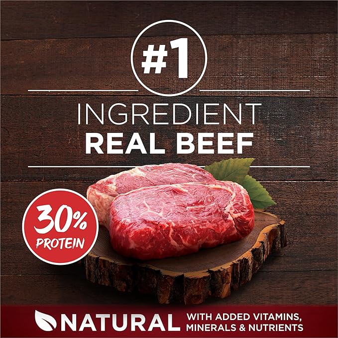 Purina ONE Grain Free Natural High Protein Dry Dog Food Formula True Instinct with Real Beef with Added Vitamins, Minerals and Nutrients - 12.5 lb. Bag