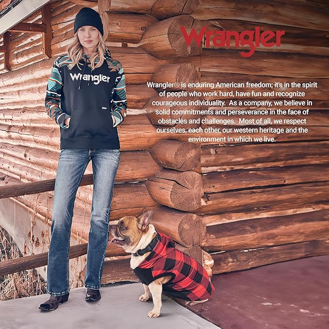 Wrangler Dog Hoodie – Fleece Dog Sweater with Leash Hole, Cold Winter Dog Sweatshirt for Small Medium & Large Size Dogs, Premium Dog Clothes, Fall Dog Sweaters Pullover Hoodie, Cozy Warm Dog Outfit