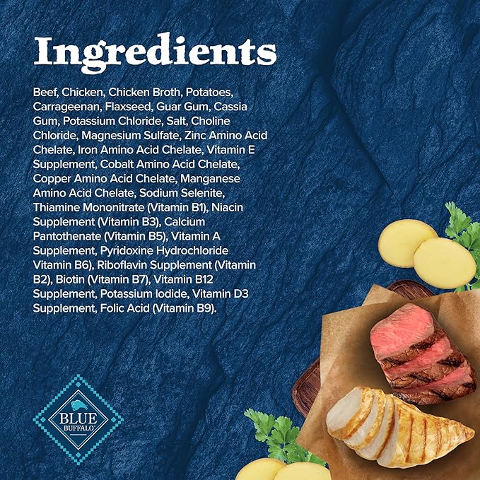 Blue Buffalo Wilderness High Protein, Natural Adult Wet Dog Food, Beef & Chicken Grill 12.5-oz cans (Pack of 12)