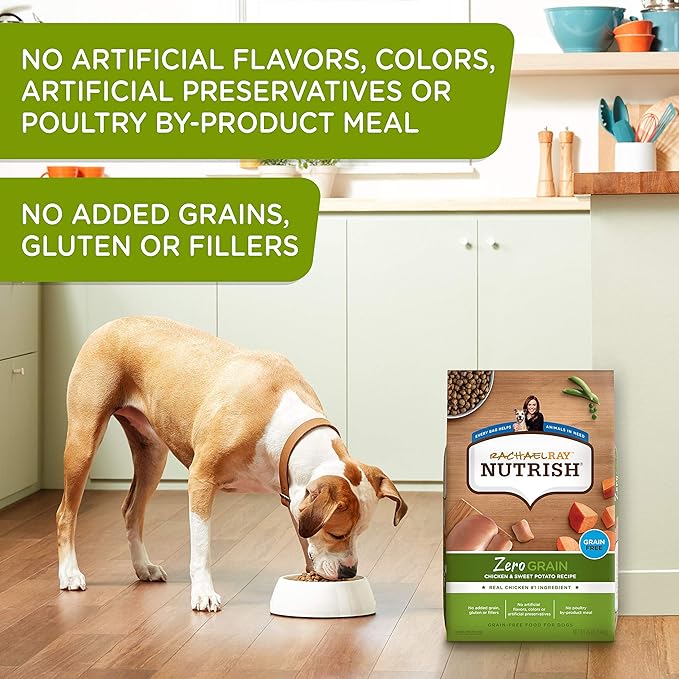 Rachael Ray Nutrish Zero Grain Dry Dog Food, Chicken & Sweet Potato Recipe, 13 Pound Bag