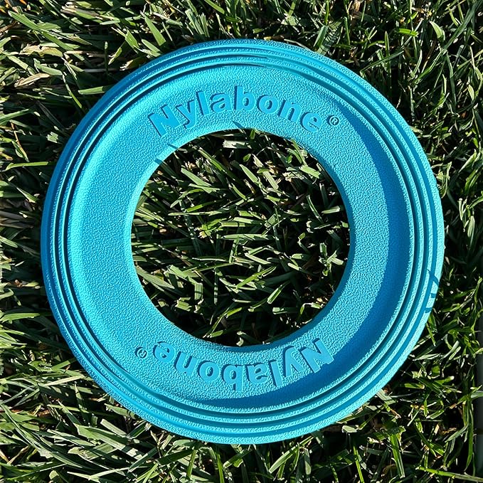 Nylabone Power Play Puppy Super Flyer Gripz Disc for Dogs - Interactive Puppy Enrichment Toys - Puppy Must Haves (1 Count)
