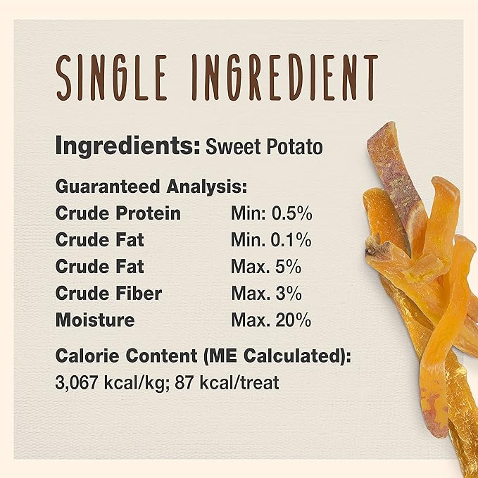 Cadet Gourmet Sweet Potato Fries Dog Treats - Healthy & Natural Sweet Potato Dog Training Treats for Small & Large Dogs - Inspected & Tested in USA (2 lbs.)