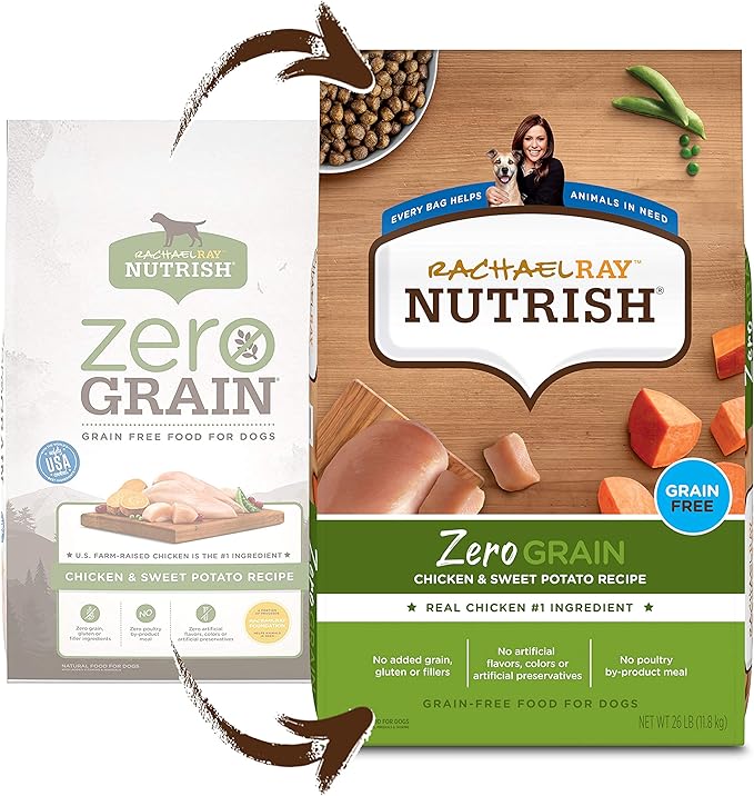 Rachael Ray Nutrish Zero Grain Dry Dog Food, Chicken & Sweet Potato Recipe, 26 Pound Bag