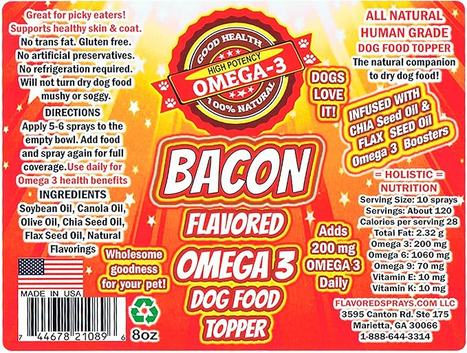 Green Seal Products Bacon Spray for Dry Dog Food, 8 Ounce (Pack of 1)