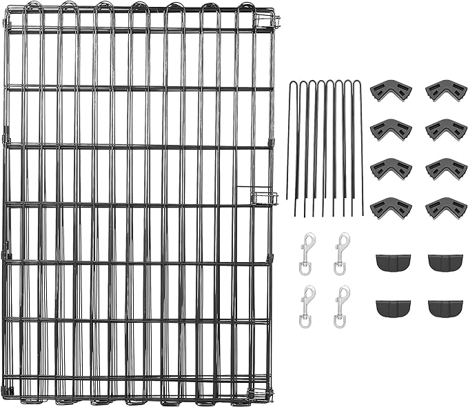 Amazon Basics Foldable Octagonal Metal Exercise Pet Play Pen for Dogs, Fence Pen, No Door, Black, 60 x 60 x 36 Inches