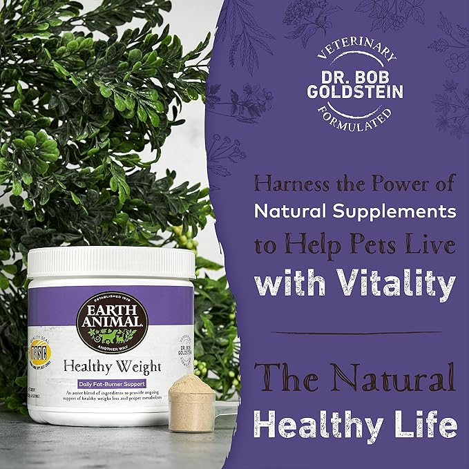Earth Animal Healthy Weight Nutritional Supplement for Dogs & Cats | Made in The USA with Natural Ingredients | 8 oz
