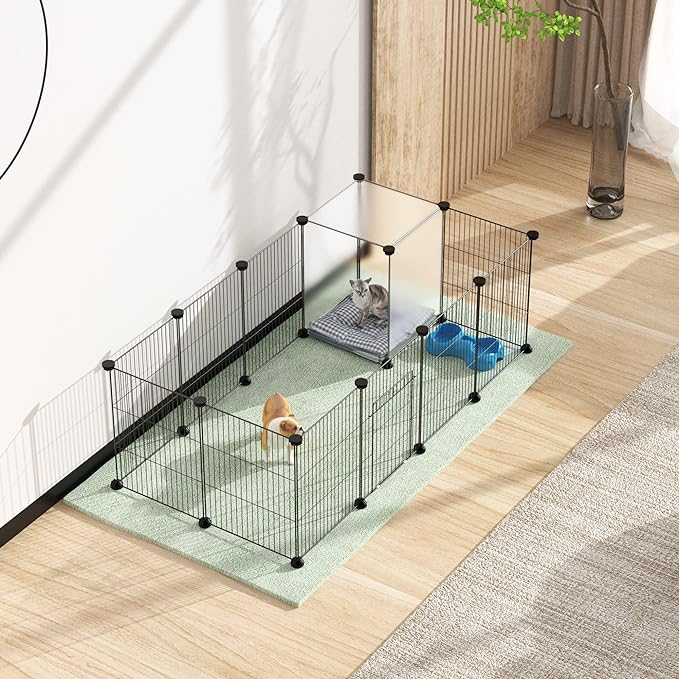 HOMIDEC Pet Playpen,Small Animals Cage DIY Wire Portable Yard Fence with Door for Indoor/Outdoor Use,Puppies,Kitties,Bunny,Turtle 48" x 24" x 16"