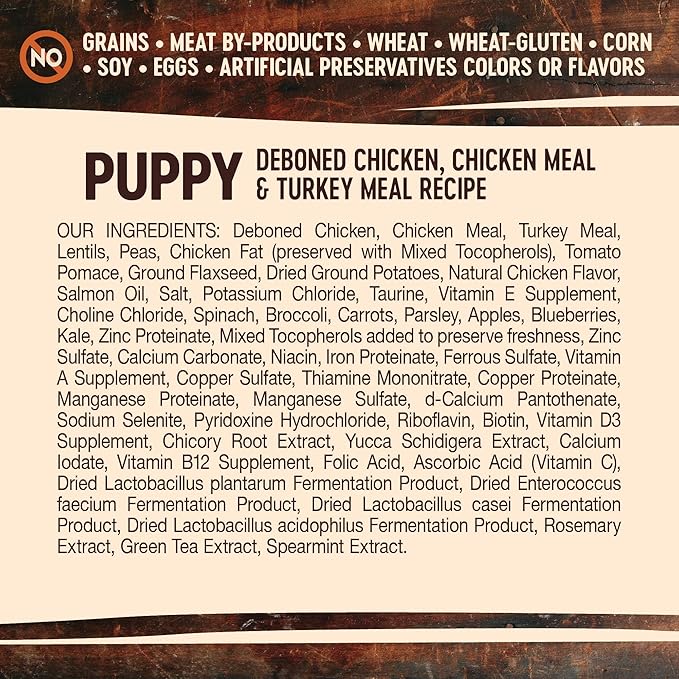Wellness CORE Natural Dry Grain Free Puppy Food, Chicken & Turkey, 26-Pound Bag
