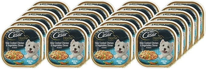 Cesar Home Delight Wet Dog Food, Chicken and Vegetables, (24), 3.5 Oz Trays