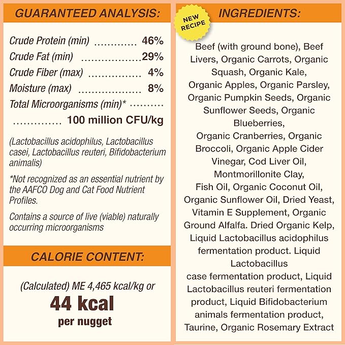 Primal Freeze Dried Dog Food Nuggets, Beef; Complete & Balanced Meal; Also Use as Topper or Treat; Premium, Healthy, Grain Free, High Protein Raw Dog Food, 5.5 oz