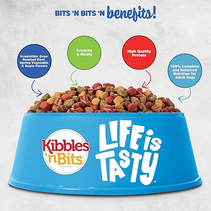 Kibbles 'n Bits Bistro Mini Bits Small Breed Oven Roasted Beef Flavor Dry Dog Food, 16 Pound Bag