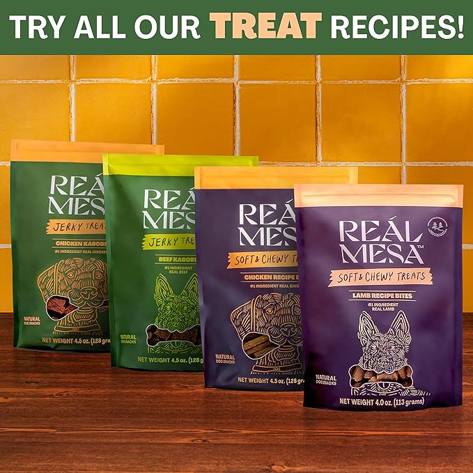 Real Mesa Chicken Kabob Treats for Dogs - Dog Jerky - All-Natural, High-Protein Chicken Dog Treats - Delicious & Healthy Dog Chicken Jerky Snacks (4.5oz)