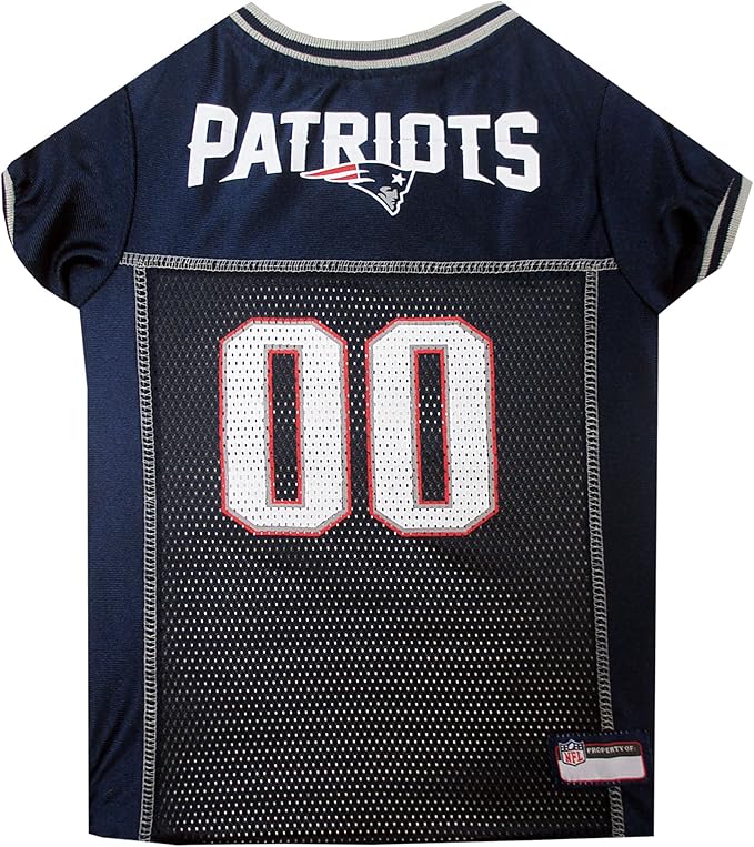 NFL New England Patriots Dog Jersey, Size: XX-Large. Best Football Jersey Costume for Dogs & Cats. Licensed Jersey Shirt