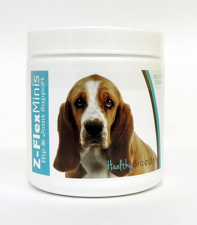 Healthy Breeds Basset Hound Z-Flex Minis Hip and Joint Support Soft Chews 60 Count