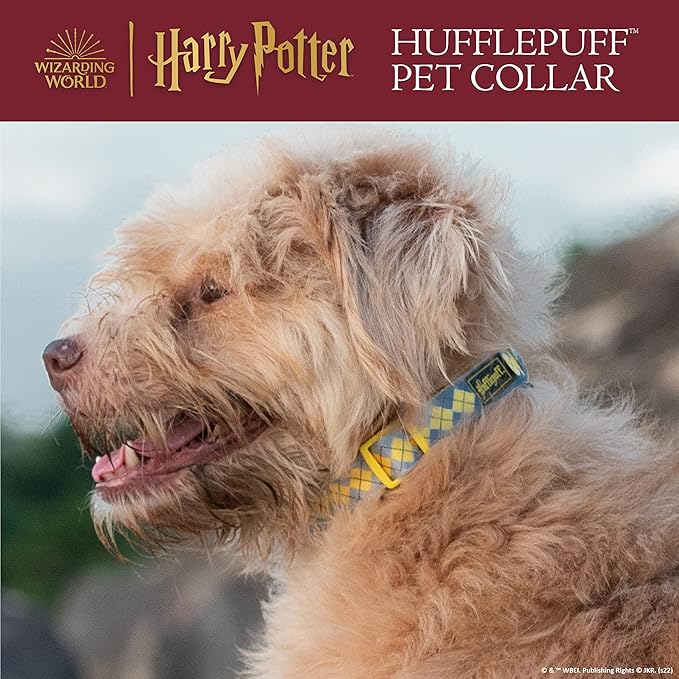 Harry Potter Hufflepuff Dog Collar in Size Small | Small Dog Collar, Harry Potter Dog Collar | Harry Potter Dog Apparel & Accessories for Hogwarts Houses, Hufflepuff
