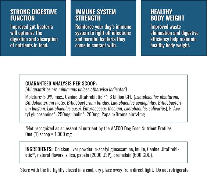 K9 Athlete - K9 Pro | Dog Probiotic Powder - Dog Probiotics and Digestive Enzymes - Anti-Diarrhea Dog Nutritional Supplement - Canine Probiotic for Dog Digestive Support - Probiotics for Dogs