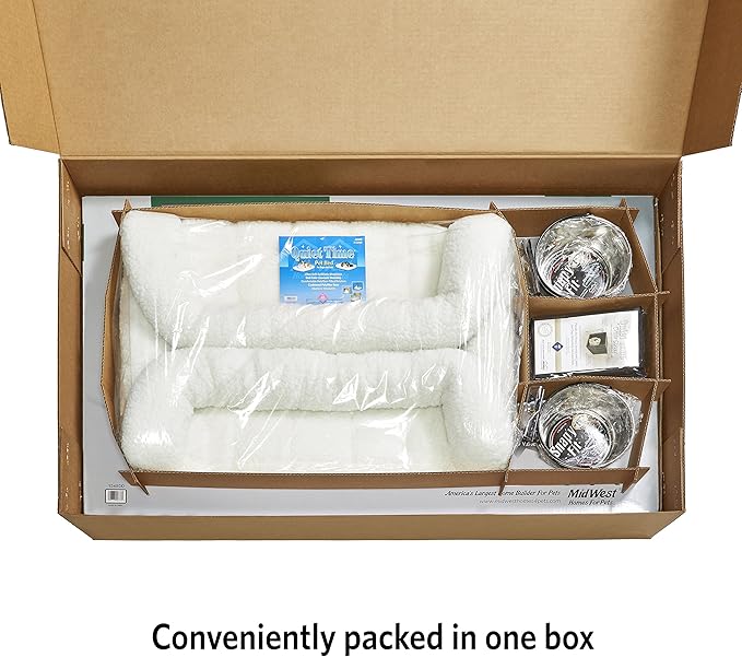 MidWest Homes for Pets iCrate Dog Crate Starter Kit | 48-Inch Dog Crate Kit Ideal for XL Dog Breesd (weighing 90 - 110 Pounds) || Includes Dog Crate, Pet Bed, 2 Dog Bowls & Dog Crate Cover