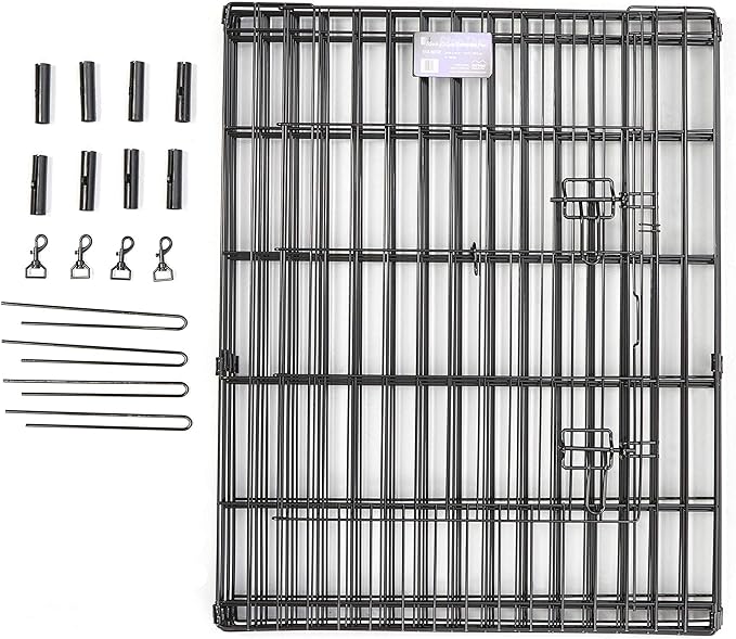 MidWest Homes for Pets Foldable MetalDog Exercise Pen / Pet Playpen, Black w/ door, 24'W x 42'H