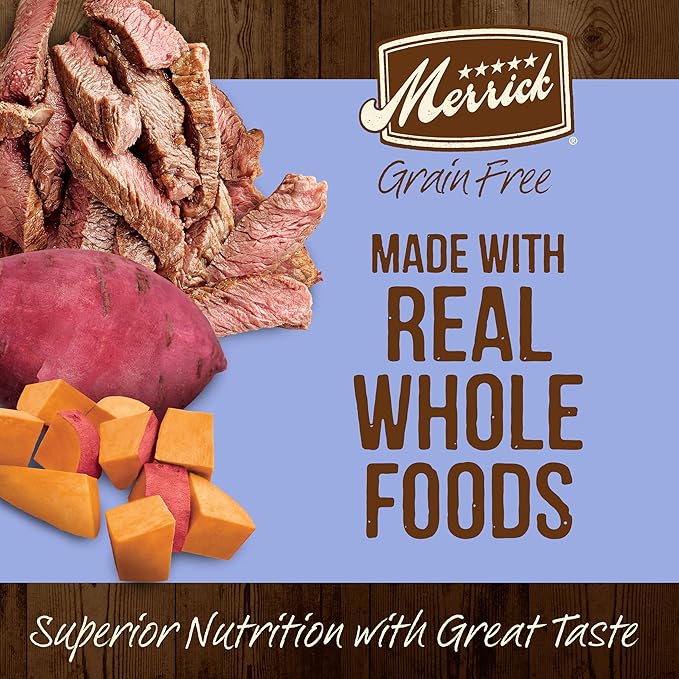 Merrick Dry Puppy Food, Real Beef and Sweet Potato Grain Free Dog Food Recipe - 10 lb. Bag