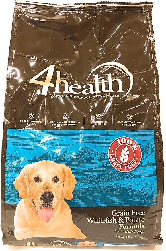 4health Tractor Supply Company Grain Free Adult Dog Food, Whitefish & Potato Formula, 4 lb Bag