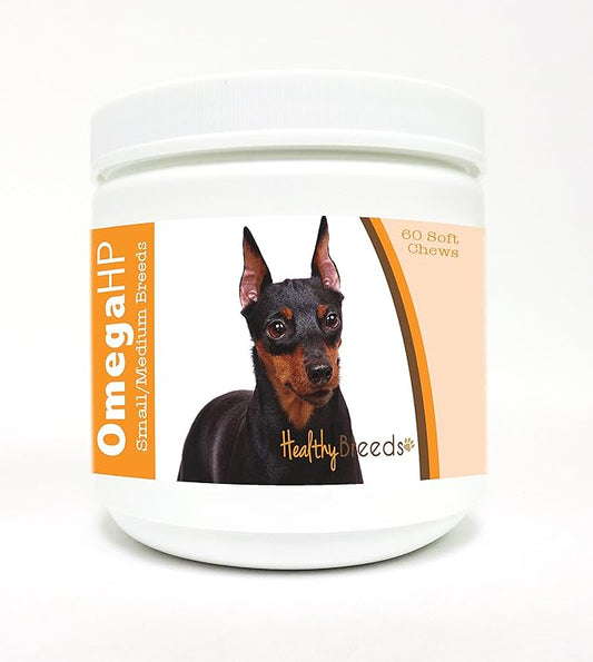 Healthy Breeds Miniature Pinscher Omega HP Fatty Acid Skin and Coat Support Soft Chews 60 Count