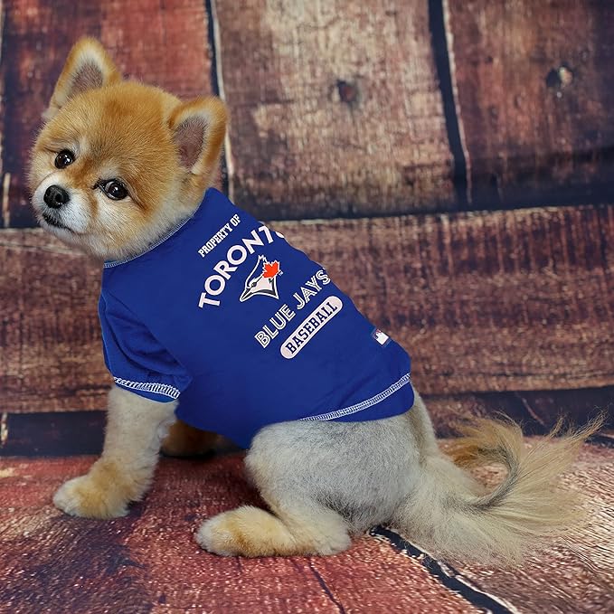 MLB Tee Shirt for Dogs & Cats - Toronto Blue Jays Dog T-Shirt, Large.